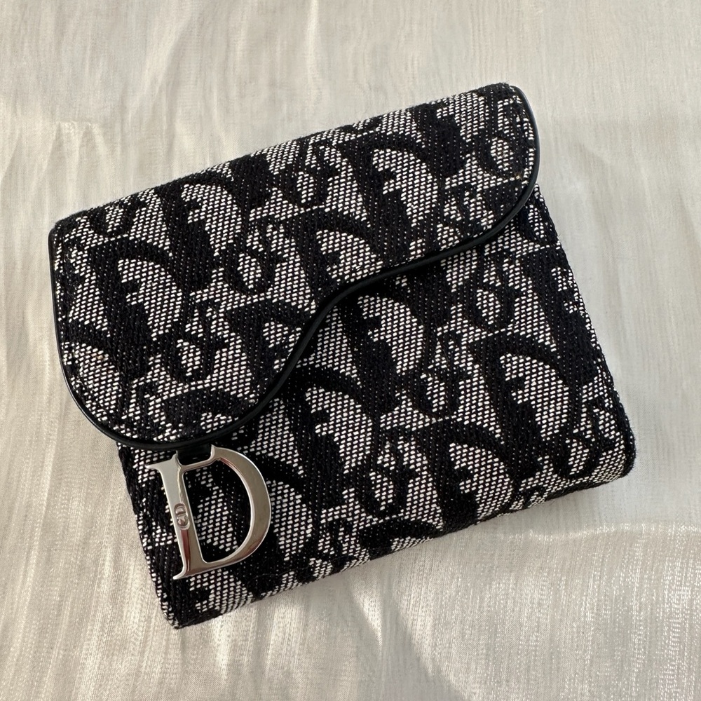 Dior Black and White Monogram Wallet